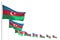 Beautiful any feast flag 3d illustration - Azerbaijan isolated flags placed diagonal, illustration with soft focus and space for