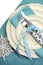 Beautiful aqua blue festive Christmas dining table place setting - vertical