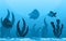 Beautiful Aquarium Fish Reef Blue Water Plant Illustration