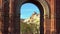 Beautiful arc in Bracelona of Spain. Many tourist walking in front of the arch. Arc de Triumfo. 27. 11. 2018 Spain