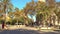 Beautiful arc in Bracelona of Spain. Many tourist walking in front of the arch. Arc de Triumfo. 27. 11. 2018 Spain