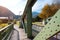 beautiful arched metal bridge in small Austrian town