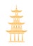 Beautiful architectural structure, Chinese landmark. Multi-tiered tower, Buddhist temple.