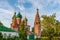 Beautiful architectural view of the ancient church of Nikola Wet in the city of Yaroslavl. Golden Ring, Yaroslavl in