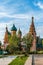 Beautiful architectural view of the ancient church of Nikola Wet in the city of Yaroslavl. Golden Ring, Yaroslavl in Russia