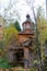 Beautiful architecture of the abandoned ruins of the Orthodox Church of the Ascension in the forests of the Kostroma
