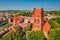 Beautiful architecture of the city of LÄ™bork with fortified buildings of the Teutonic castle, Poland