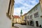 Beautiful architecture of the fire watch tower on the main square of Sopron Hungary