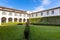 Beautiful architecture of an internal yard in the building in Lucca Italy