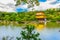 Beautiful architecture at Kinkaku-ji (Temple of the Golden Pavilion), officially named Rokuon-ji (Deer Garden Temple), a Zen