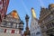 beautiful architecture of romantic Rothenburg ob der Tauber with timbered Fachwerkhaus syle houses in Bavaria Germany