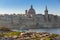 Beautiful architecture of the Valletta city at sunrise, Malta