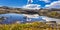 Beautiful arctic summer landscape on Barents sea shoreline.