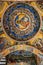 Beautiful artwork on the ceiling of the Rila Monastery in Bulgaria