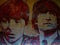 Beautiful artwork-portrait of the popular band The Beatles in Liverpool
