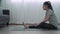 Beautiful Asian woman doing yoga and recreation at home. Women play yoga for strengthen the abdomen and to lose weight. Healthy an