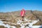 Beautiful asian woman is relaxing in nature in winter in a beautiful location in New Zealand