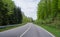 Beautiful asphalt road with turns through the Schwarzwald forest in Germany