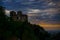 The beautiful Assen Fortress and the church "St. Bogoroditsa Petrichka" at sunset.  Europe, Bulgaria, Asenovgrad