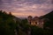 The beautiful Assen Fortress and the church "St. Bogoroditsa Petrichka" at sunset.  Europe, Bulgaria, Asenovgrad