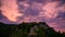 The beautiful Assen Fortress and the church "St. Bogoroditsa Petrichka" at sunset. Europe, Bulgaria, Asenovgrad