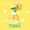 Beautiful athletic woman tennis player