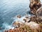 Beautiful atmospheric view on rocks and the Atlantic ocean