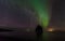 Beautiful aurora borealis at hvitserkur, Iceland