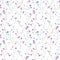 Beautiful autotraced vector seamless floral pattern with gentle watercolor hand drawn purple wild field flowers. Stock