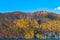 Beautiful autumn foliage scenery landscapes. View from Lake Towada sightseeing Cruise ship