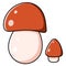 Beautiful autumn forest large cartoon mushroom brown.