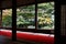 Beautiful autumn garden scenery seen from the back of a Japanese-style guest room.