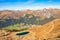 Beautiful autumn hike to the Jakobshorn above Davos Klosters Mountains. Mountaineering in the Swiss Alps Grison.