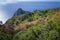 Beautiful autumn landcape, view from Athos Peninsula coast Halkidiki, Greece.