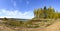 Beautiful autumn landscape on the site of a former sand quarry