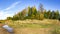 Beautiful autumn landscape on the site of a former sand quarry