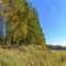 Beautiful autumn landscape on the site of a former sand quarry