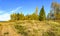 Beautiful autumn landscape on the site of a former sand quarry