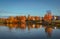 Beautiful autumn morning coastal landscape