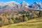 the beautiful autumn in the mountains of Chies d\\\'Alpago in the province of Belluno Italy