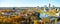 Beautiful autumn panorama of Vilnius old town taken from the Gediminas hill