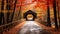 Beautiful Autumn Scene With Covered Bridge In Uhd Image