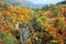 Beautiful autumn scenery of Naruko Gorge Valley with colorful foliage