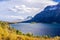 Beautiful autumn view of Going to the Sun Road in Glacier National Park, Montana, United States