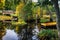 Beautiful autumn view of a narrow river