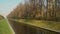 Beautiful autumn view on Summer Garden in Saint Petersburg fom the Swan Canal