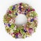 A beautiful autumn wreath built with colourful blossoms