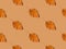 Beautiful Autumnal Background seamless fall pattern dry orange tree leaves on brown background. Elegant backdrop