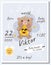 Beautiful babies poster with cute bear, height, weight, date of birth.