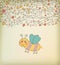 Beautiful baby vintage greeting card vector